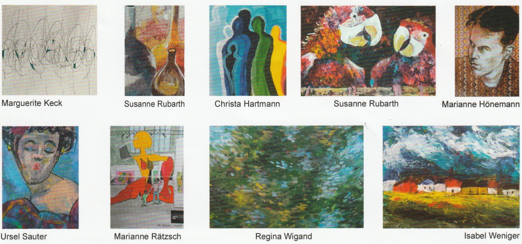 Übersicht der Bilder der Malfrauen